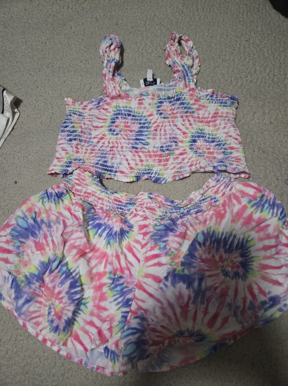 OshKosh B'gosh Girls Multicolor Tie-Dye Ruffled Outfit